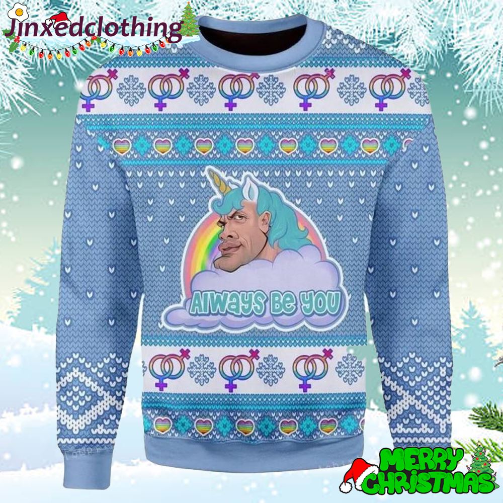 Merry Christmas The Rock Dwayne Johnson Always Be You For Men Ugly Sweater 